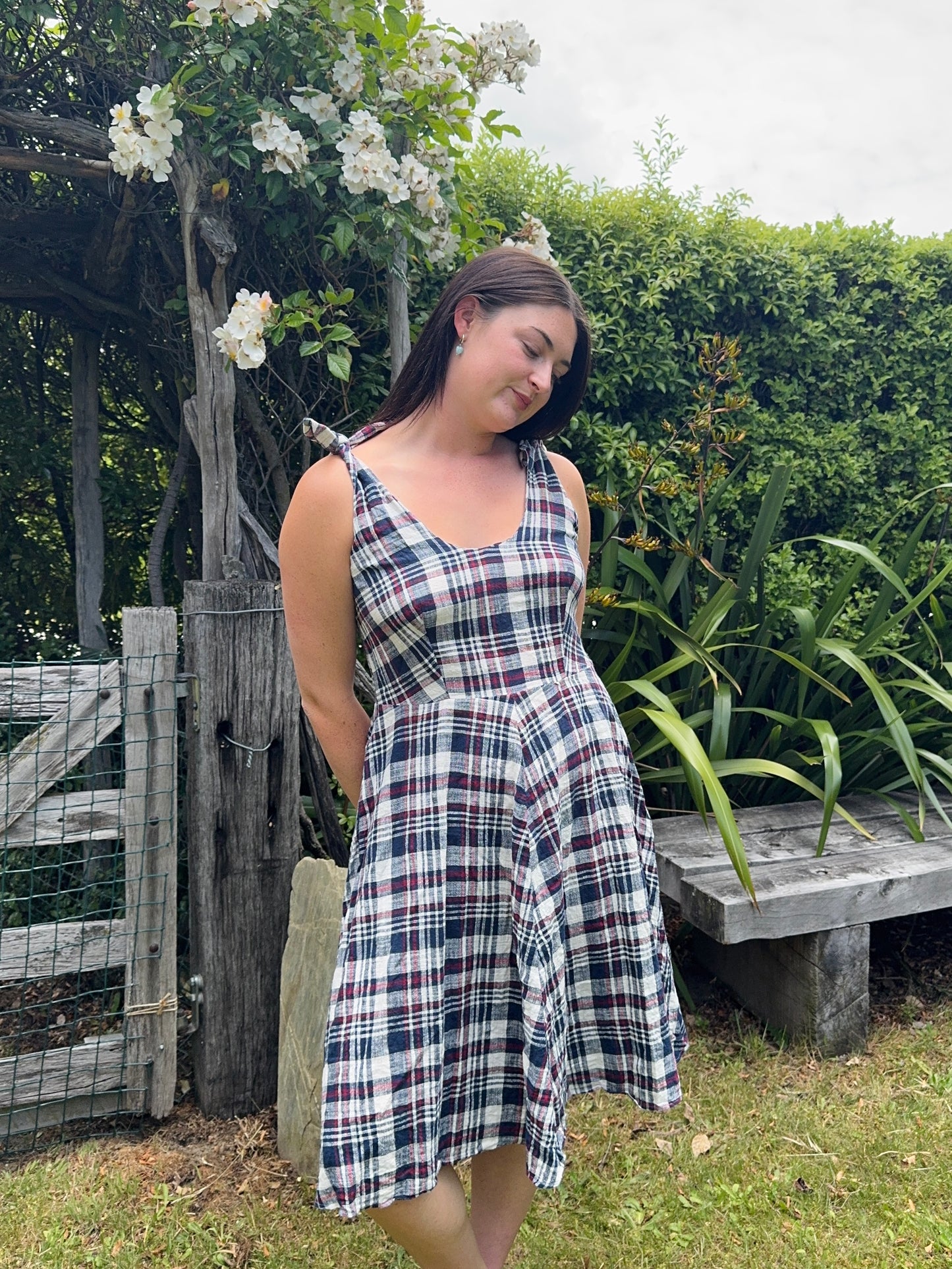 Plaid Midi Dress | Size 10-12