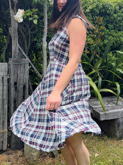 Plaid Midi Dress | Size 10-12