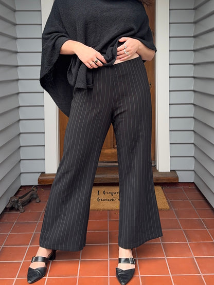 Pinstripe Straight-Leg Pants | Size 12-14