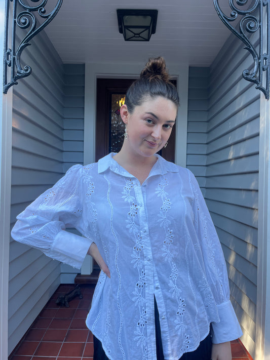 Cotton Embroidered Shirt | Size 12-14