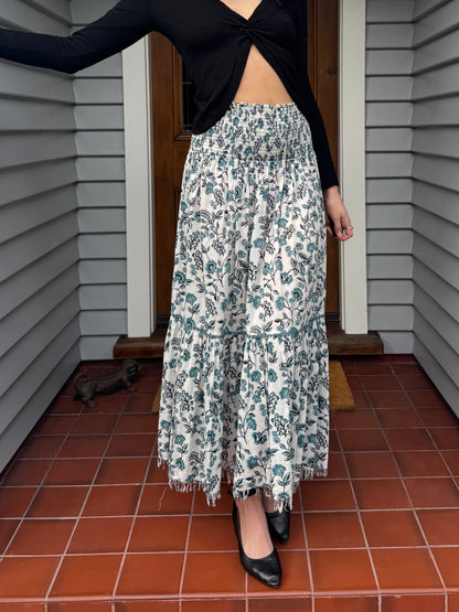 Floral Tiered Maxi Skirt | Size 8-12