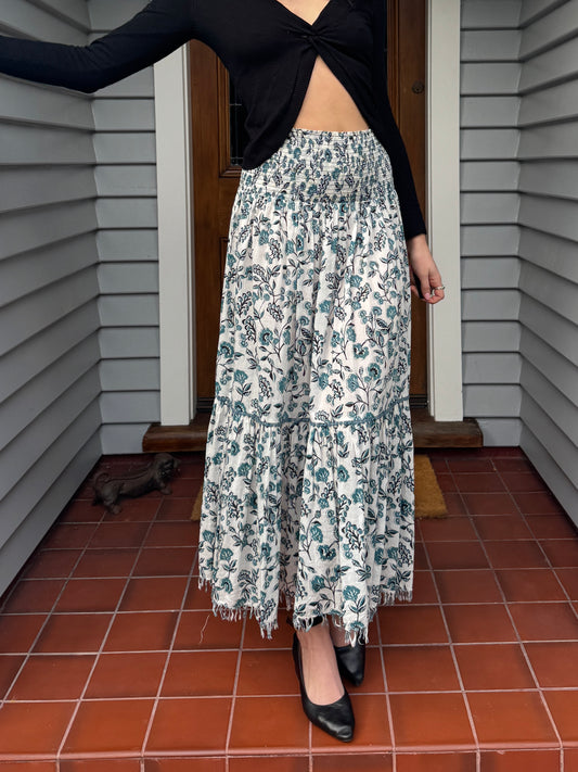 Floral Tiered Maxi Skirt | Size 8-12