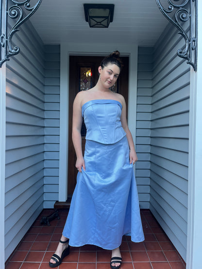 Strapless Blue Gown | Size 14-16