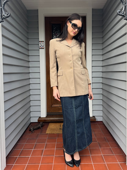 Vintage Creme Suede Jacket | Size 8-10