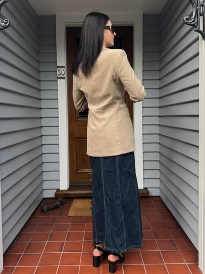 Vintage Creme Suede Jacket | Size 8-10