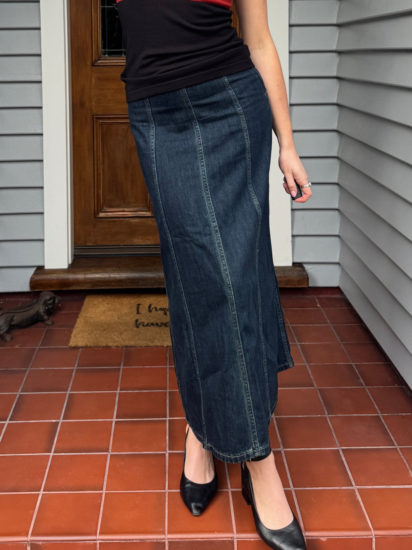 Denim Maxi Skirt | Size 6-8