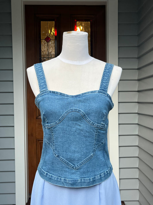 Denim Crop Top | Size M
