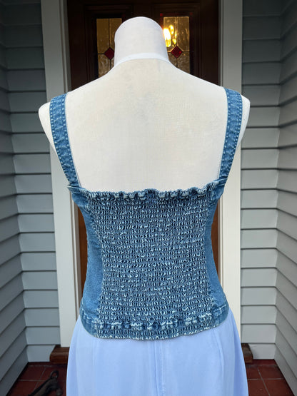 Denim Crop Top | Size M