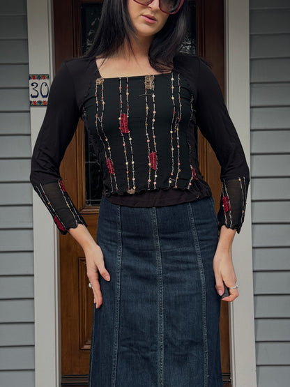 Vintage NZ Beaded Top | Size 8-10