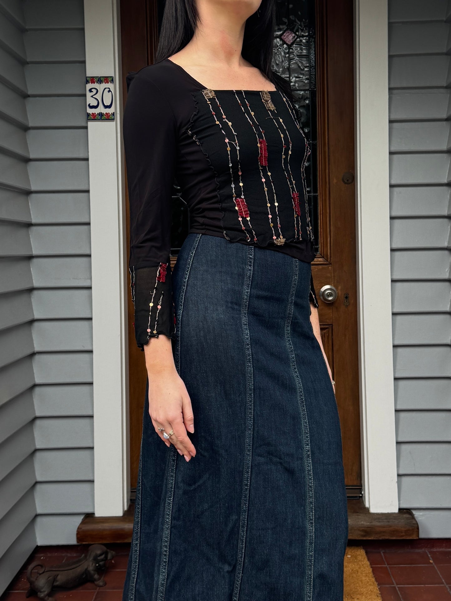 Vintage NZ Beaded Top | Size 8-10