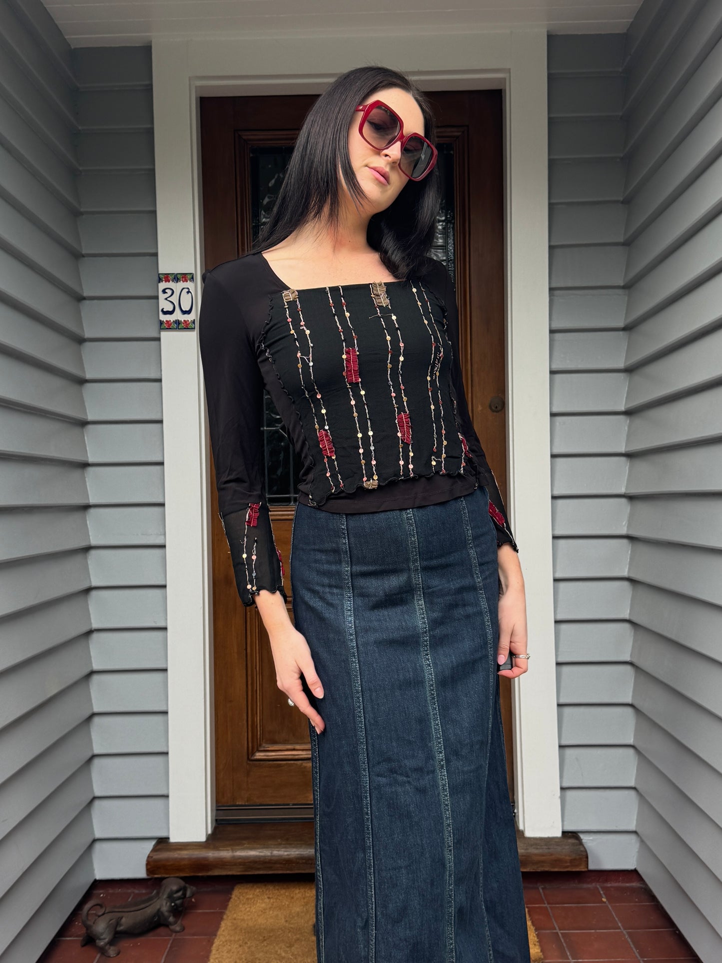 Vintage NZ Beaded Top | Size 8-10