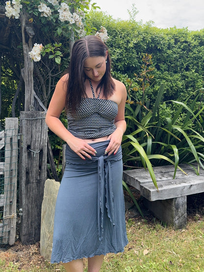 Cross-over tie midi skirt | Size 10-14