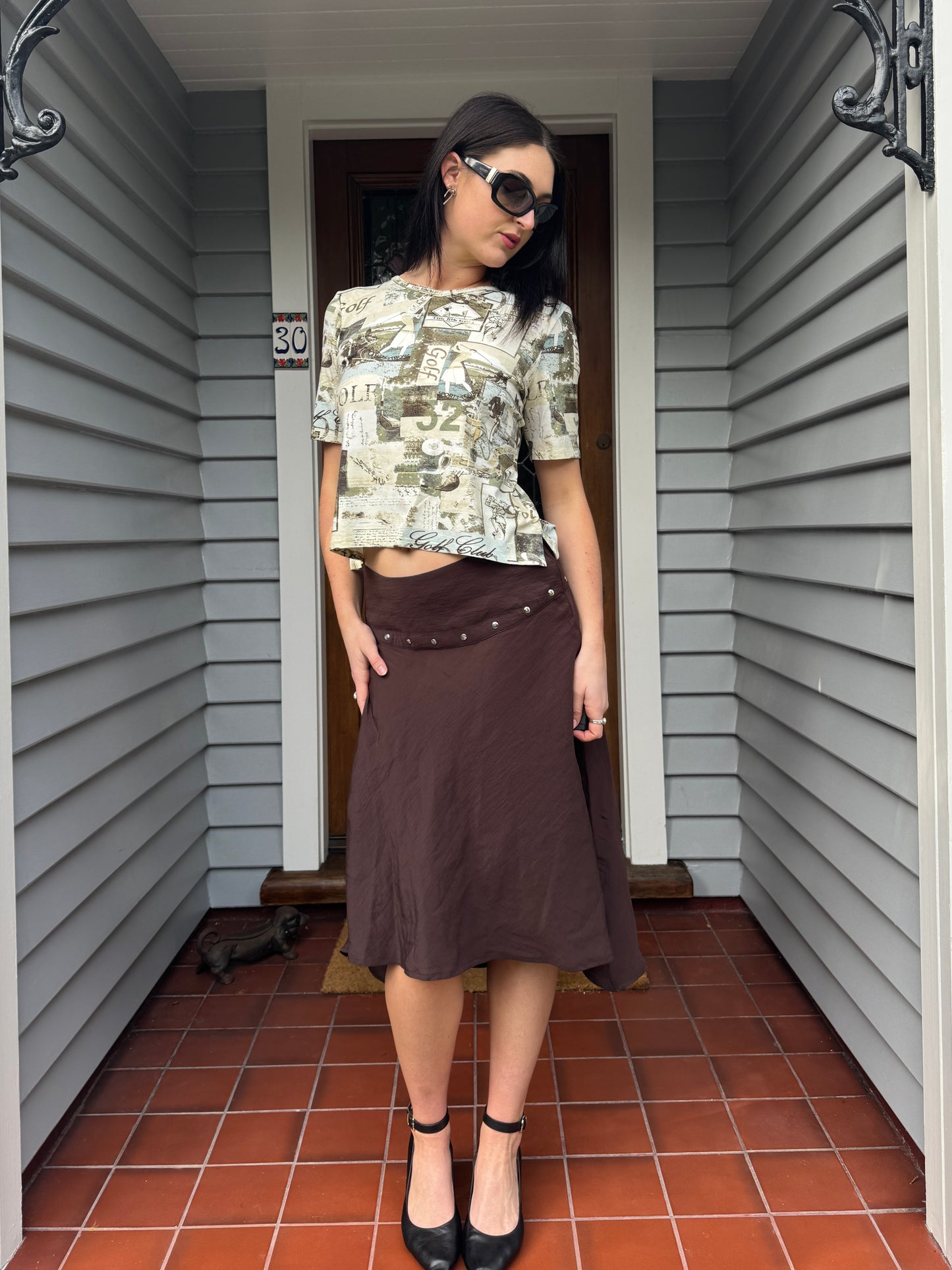 Brown Midi Skirt | Size 10