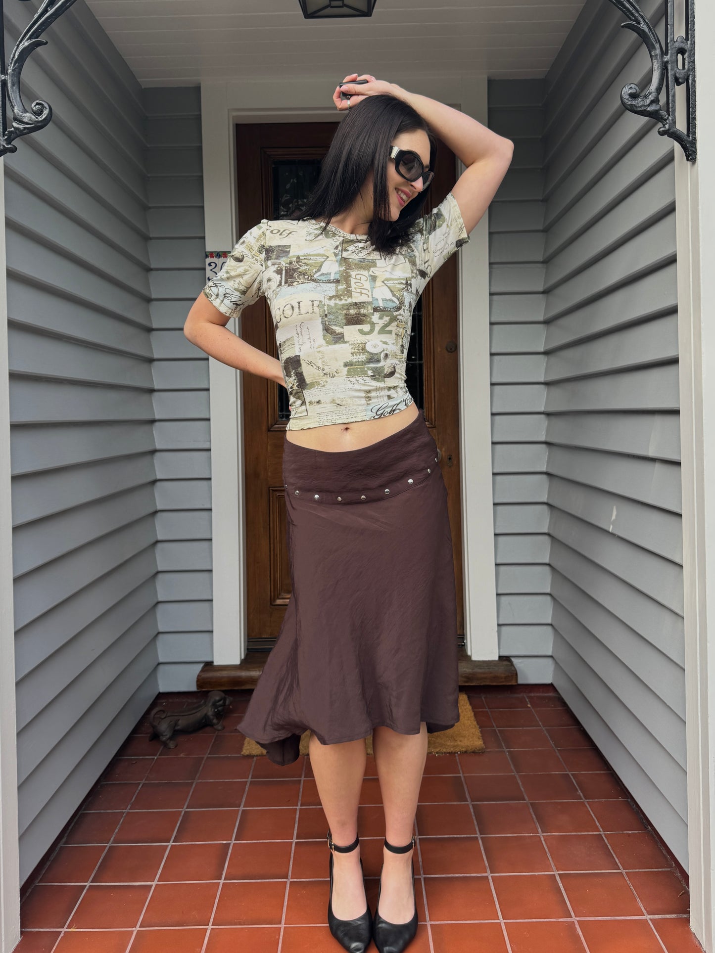 Brown Midi Skirt | Size 10