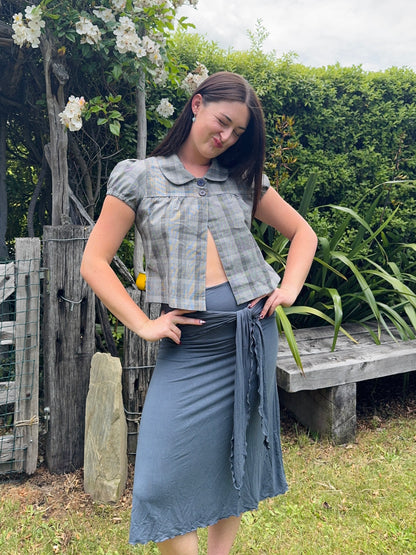 Checkered Button-Up Top | Size 10