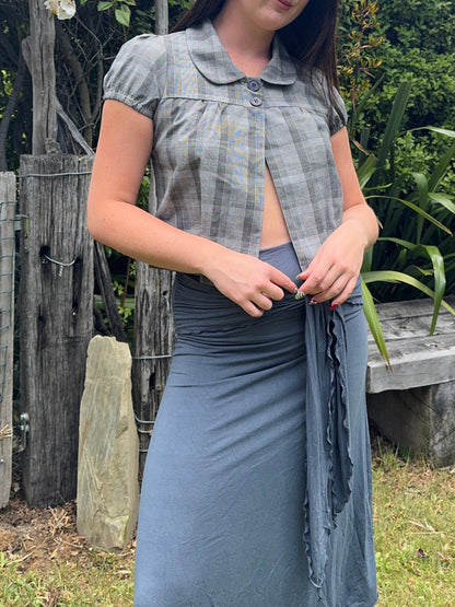 Checkered Button-Up Top | Size 10