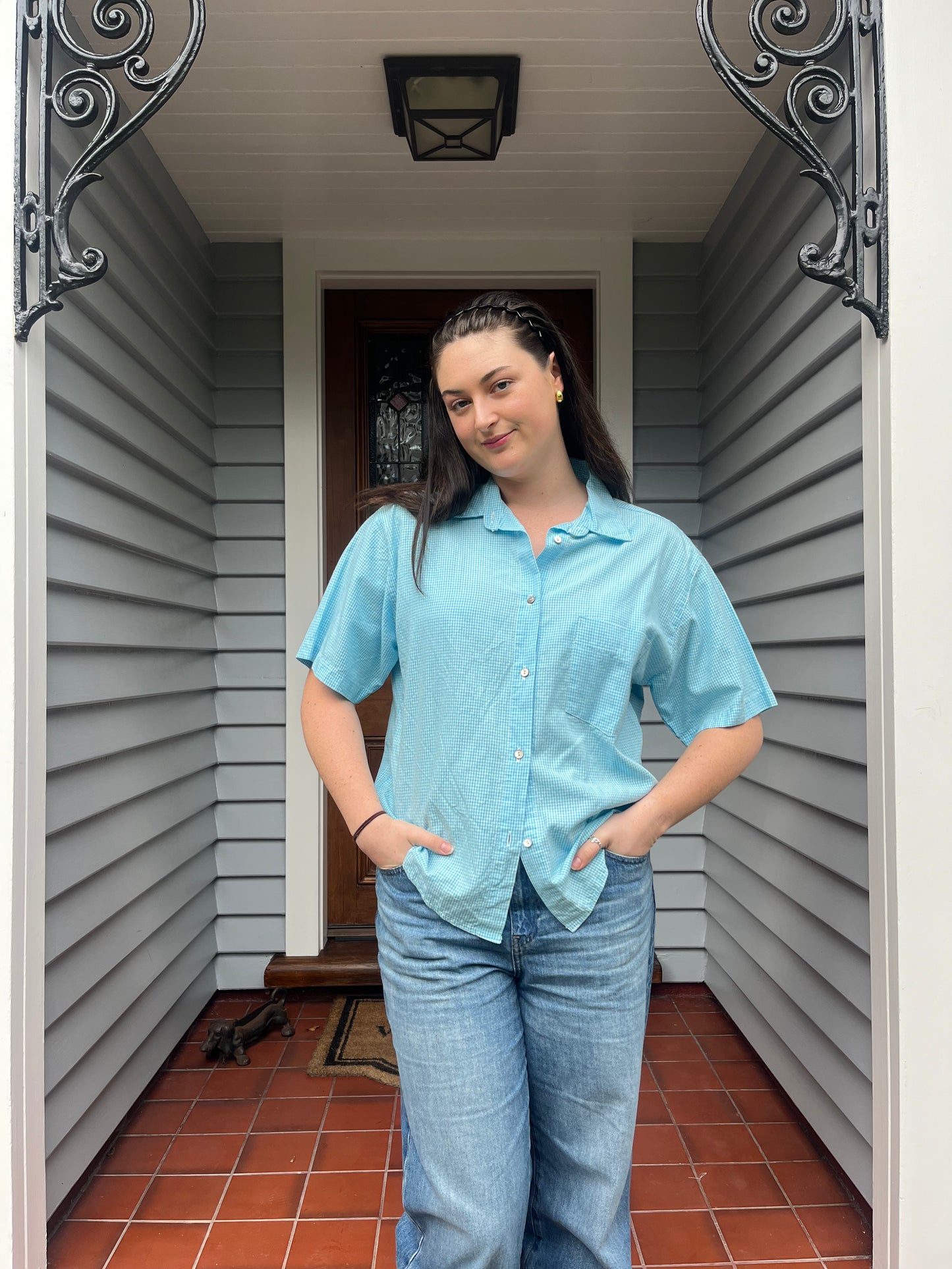 Blue Checkered Shirt | Size 16