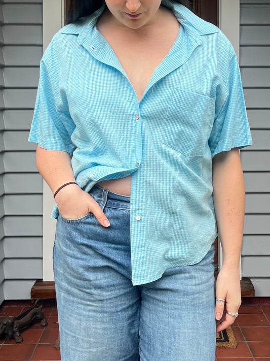 Blue Checkered Shirt | Size 16