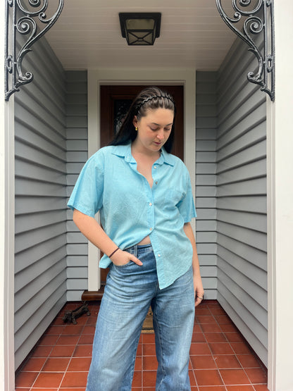 Blue Checkered Shirt | Size 16